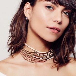 Free People Multi Strand Beaded Choker